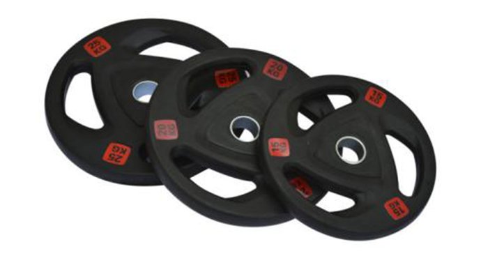TZ-3007A 3 Holes Black Rubber Coated Olympic Plate