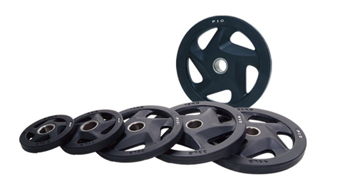 TZ-3009 5 Holes Black Rubber Coated Olympic Plate